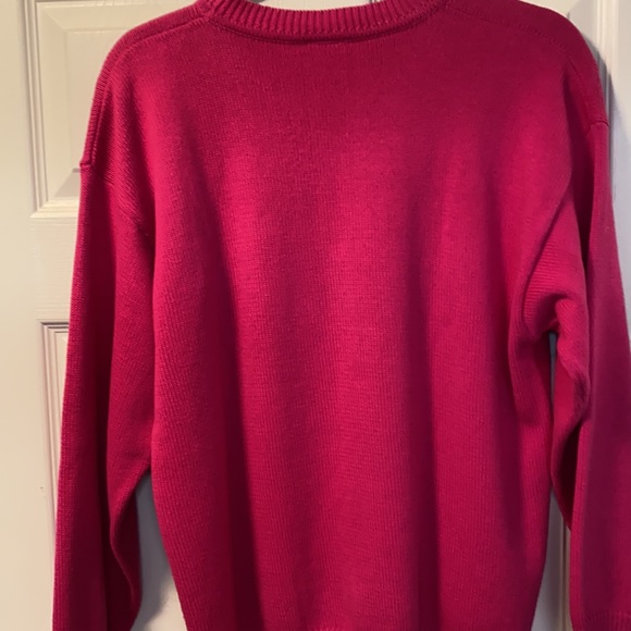 Vintage 80s Triminghams Bermuda 100% Cotton Pink Sweater SZ L Embroidered EUC - Picture 5 of 5